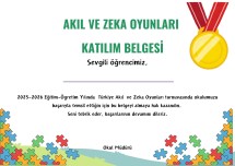 AKIL OYUNLARI KATILIM BELGESİ
