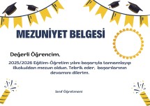 Fotoğraflı Mezuniyet Belgesi