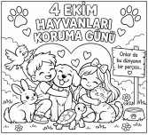 Hayvanları Koruma Günü Boyama