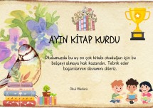 kitap kurdu belgesi sınıfta ve okulda kullanılabilecek şekilde
