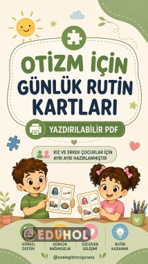 Otizm günlük yaşam kartları- erkek çocuk için