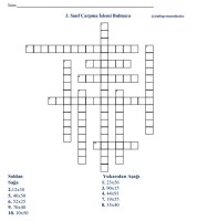 İki Basamaklı Çarpma İşlemi Çengel Bulmaca