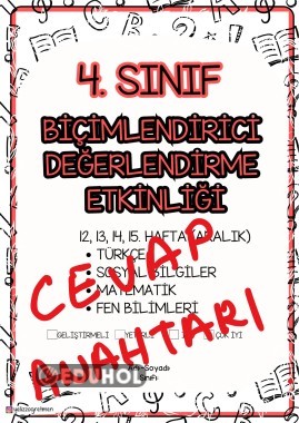 Aralık Ayı Süreç  değerlendirme CEVAP ANAHTARI