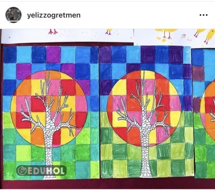 Doğanın renkleri kare pixel