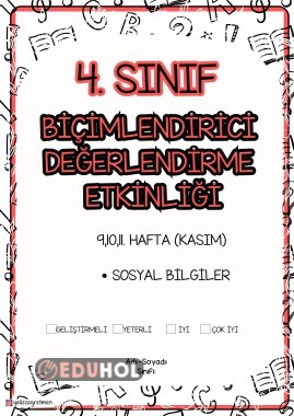 SOSYAL BİLGİLER kasım ayı süreç değerlendirme