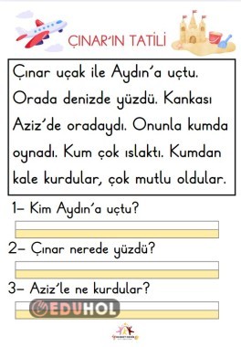 Sesi Okudu Unu Anlama Metni Eduhol Etkinlik Ndir Oyun Oyna Test Z Video Zle