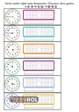 DİJİTAL SAAT DEFTER ETKİNLİĞİ