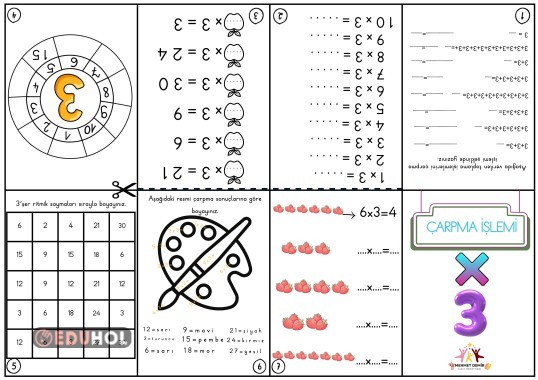 ÜÇER ÇARPMA MİNİ ETKİNLİK KİTABI