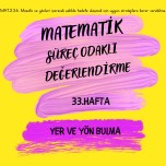 MATEMATİK 33.HAFTA SÜREÇ ODAKLI DEĞERLENDİRME YER VE YÖN BULMA