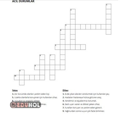 ACİL DURUMLAR BULMACA