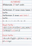 Türkçe 1. hafta Alfabemiz - Harf - Hece özetler