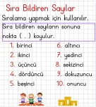 SIRA BİLDİREN SAYILAR DEFTER
