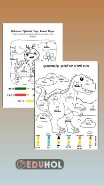 Onluk Bozarak Çıkarma İşlemi Boyama Sayfası