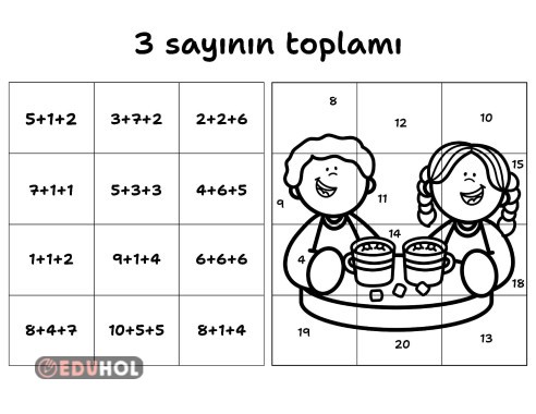 3 sayının toplamı kış temalı yapboz -3