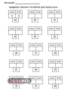 Basamak Değeri Etkinliği - 5