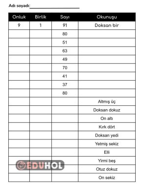 Basamak Değeri Etkinliği - 9
