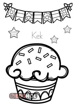 K sesi kek boyama sayfası
