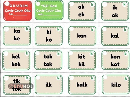 1. Sınıf K sesi çevir oku