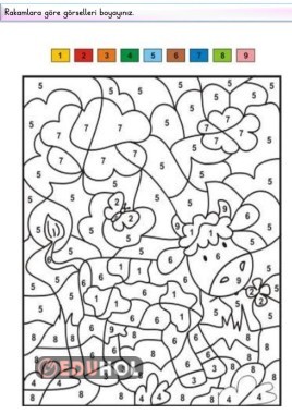 1. Sınıf rakamları boyama