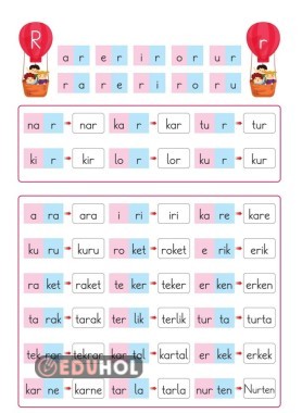 1. Sınıf Rr sesi hece ve kelimeler
