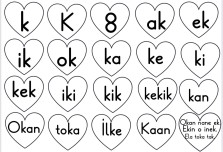 K sesi tahtaya yapıştırma etkinlik