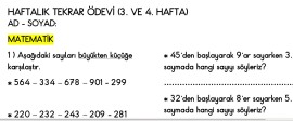 3. VE 4. HAFTA TEKRAR ÖDEVİ