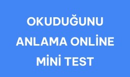 OKUDUĞUNU ANLAMA MİNİ TEST 3