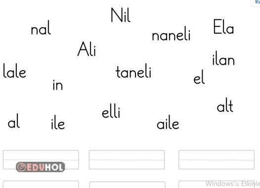 L harfi çalışma kağıdı