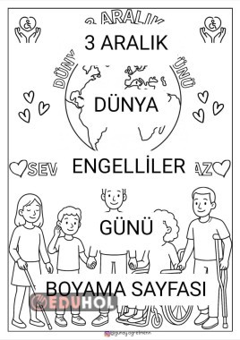 3 Aralık Dünya ENGELLİLER Günü BOYAMA SAYFASI