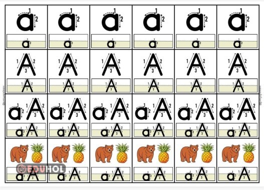 A-a Sesi DİKTE GÖRSELLERİ (Deftere Yapıştırmalık)