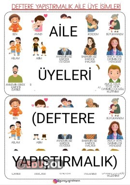 Aile Üyeleri(Deftere YAPIŞTIRMALIK)
