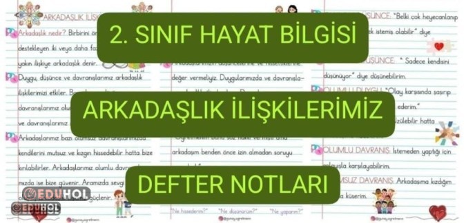 Arkadaşlık İlişkilerimiz DEFTER NOTLARI