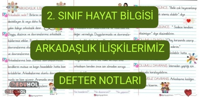 Arkadaşlık İlişkilerimiz DEFTER NOTLARI