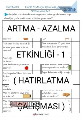 Artma-Azalma Etkinliği-1 (Hatırlatma)