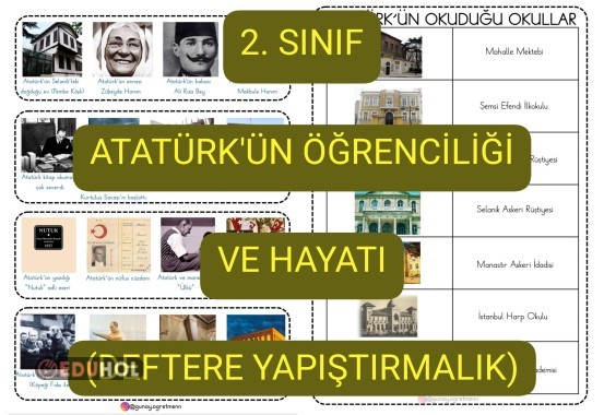 Atatürk'ün Öğrenciliği ve Hayatı(DEFTERE YAPIŞTIRMALIK)