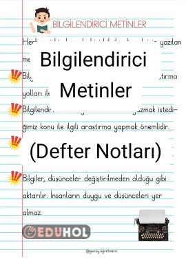 BİLGİLENDİRİCİ METİNLER(Defter Notları)