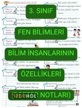 Bilim İnsanlarının Özellikleri DEFTER NOTLARI
