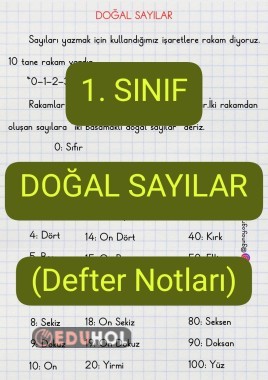 Doğal Sayılar(Defter Notları)-Deftere Yapıştırılabilir