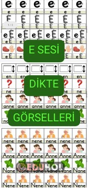 E-e Sesi DİKTE GÖRSELLERİ