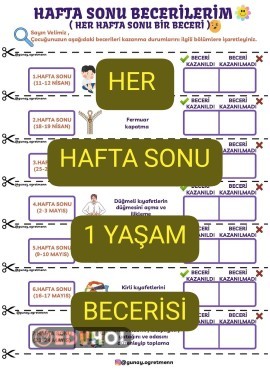 Hafta sonu YAŞAM BECERİLERİ