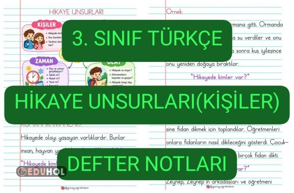 Hikaye Unsurları(Kişiler) DEFTER NOTLARI