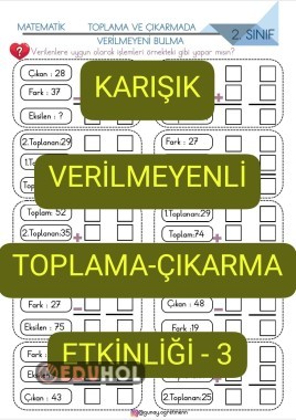 Karışık Verilmeyenli Toplama-Çıkarma Etkinliği-3