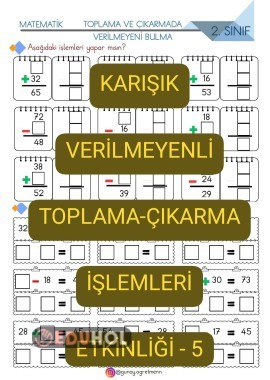 Karışık Verilmeyenli Toplama-Çıkarma Etkinliği-5