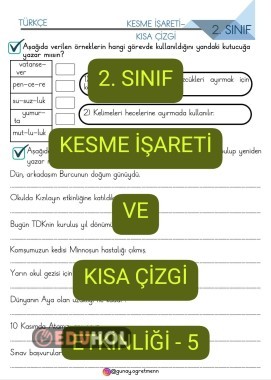 Kesme İşareti-Kısa Çizgi Etkinliği-5