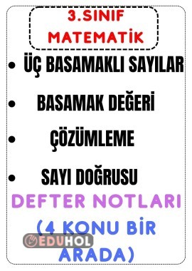 Matematik DEFTER NOTLARI( Sayılar, Basamak Değeri, Çözümleme, Sayı Doğrusu)