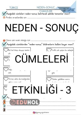 Neden-Sonuç Cümleleri Etkinliği-3