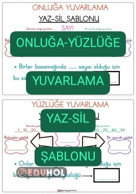 Onluğa-Yüzlüğe Yuvarlama YAZ-SİL Şablonu