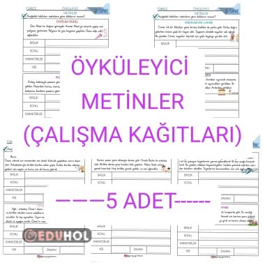Öyküleyici Metinler(Çalışma Kağıtları-5sayfa)