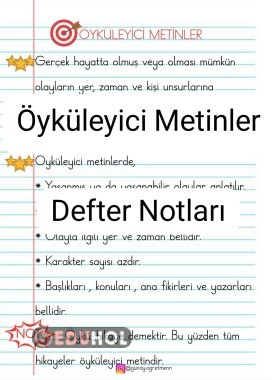 Öyküleyici Metinler(Defter Notları)