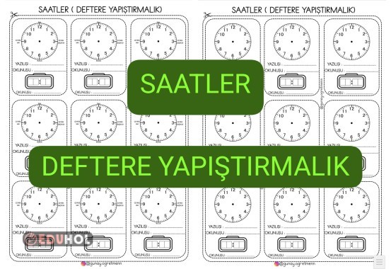 Saatler DEFTERE YAPIŞTIRMALIK